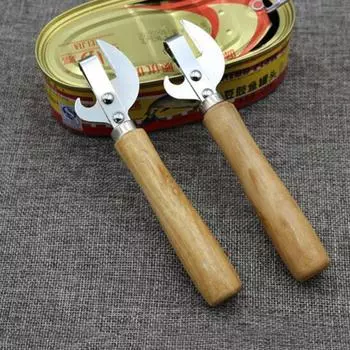 Ручной консервный нож с деревянной ручкой, остроконечный съемник крышек, портативный открывалка для бутылок вина Can Opener