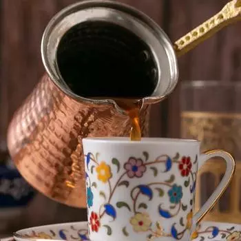 Ручной кованый медный турецкий кофейник, винтажный арабский ручной работы, традиционный кофейник в османском стиле, кофеварка, декоративный подарок 3 Cup Volume