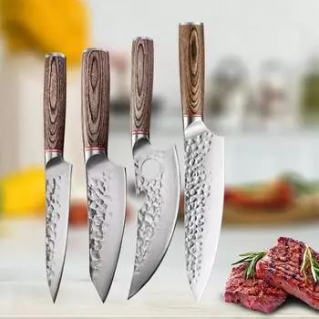 Ручной кованый нож для обвалки, кухонные ножи с деревянной ручкой, мясницкий нож, тесак для мяса, нарезка рыбы для приготовления пищи, кухонный нож