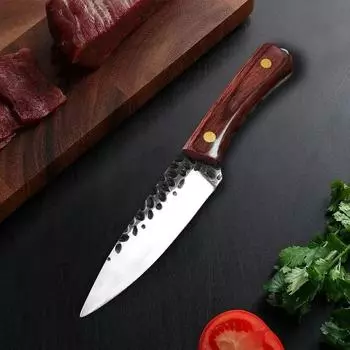 Ручной кованый нож для разделки мяса с ножнами из нержавеющей стали, мясницкий нож для нарезки овощей, фруктов, рыбы