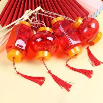 Ручной красный фонарь с кисточками на шесте, 3 режима вспышки, на батарейках, китайский Новый год, украшение весеннего фестиваля, детский светодиодный проекционный фонарь, игрушка B