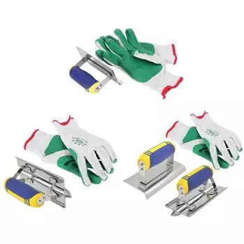 Ручной кромкообрезной станок и инструменты для обработки канавок по бетону. Кромки из нержавеющей стали и затирка швов. Инструменты для бетона. Нож для штукатурки. Скребок. Инструмент для плитки. StyleA