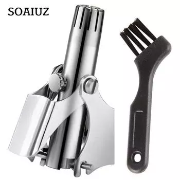 Ручной круглый лезвие для рта, мужской триммер для волос в носу, нержавеющая сталь, мини-портативный инструмент для удаления волос в носу и бровях, машинка для стрижки волос, моющаяся бритва