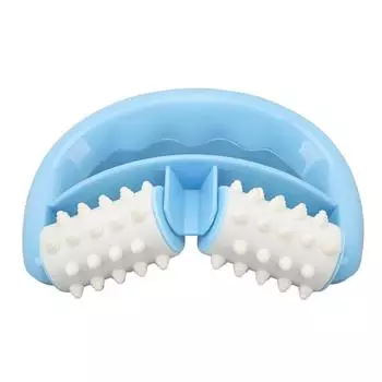 Ручной круглый массажер с 2 колесами для расслабления мышц, уменьшения боли, V-образный ручной роликовый массажер для