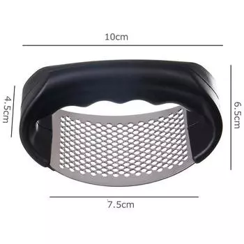 Ручной круговой пресс для чеснока из нержавеющей стали, Артефакт для пюрирования чеснока, Ложка для чеснока, Бытовая кухня, Инструмент для пюрирования чеснока чёрный