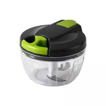 Ручной кухонный комбайн Овощерезка, Портативный ручной измельчитель чеснока с тросиком, Измельчитель лука для овощей, имбиря, фруктов, зелени и т. д. One Size чёрный