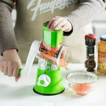 Ручной кухонный резак и слайсер для сыра с 3 острыми барабанами для дома, чеснокодавилка, чесночная кухня, измельчитель для овощей и картофеля