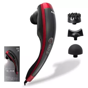 Ручной массажер ALINCO с переключением 4 режимов и 3 насадками 5017 MCR5018R (шея/плечо/талия/бедра/икры) красный