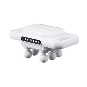 Ручной массажер для фасциального массажа с 6 головками для ног и шеи белый