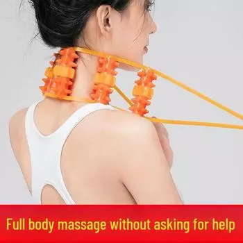 Ручной массажер для плеч и шеи: Ручной массаж шейного отдела и спины 18 rounds зелёный