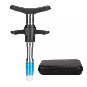 Ручной массажер для позвоночника с одной головкой, 10 уровней, портативный инструмент для хиропрактики и регулировки мышц синий
