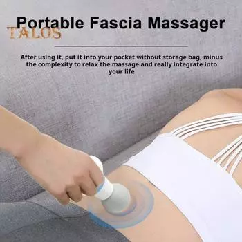 Ручной массажер для тела, ударный массажер для глубоких тканей, мышцы с 6 скоростями, перезаряжаемый от USB, портативный электрический массажер для мышц розовый