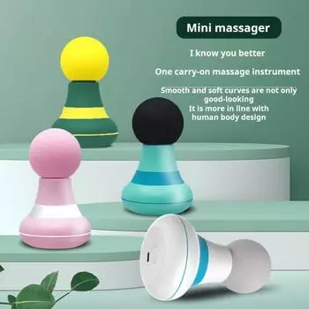 Ручной массажер для тела, ударный массажер для глубоких тканей, мышцы с 6 скоростями, перезаряжаемый от USB, портативный электрический массажер для мышц розовый