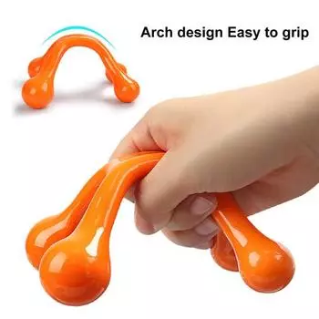 Ручной массажер для всего тела, 4-х ножная точка давления, глубокая боль в тканях, восстановление мышц, физиотерапия, инструмент для массажа плеч, рук, шеи, спины и ног розы красного