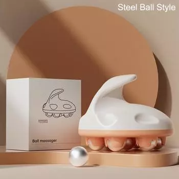 Ручной массажер с 7 шариками, магнитный шарик, стальной шарик, расслабляет мышцы всего тела, портативный многофункциональный роликовый массажный инструмент