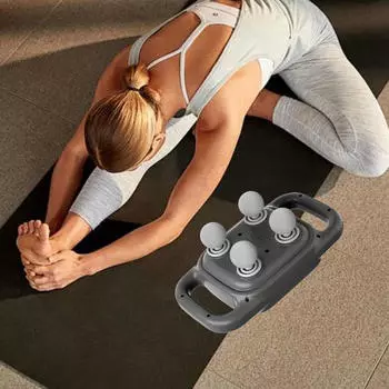 Ручной массажный аппарат, простой в использовании, с 4 головками для подарков на спине мужчинам чёрный