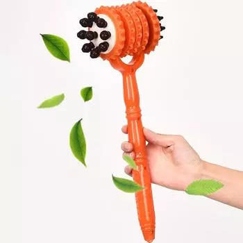 Ручной массажный молоток Meridians Back Knock Massage Hammer Массажер для спины Инструмент для расслабления ног Двойной ударный массажер зелёный