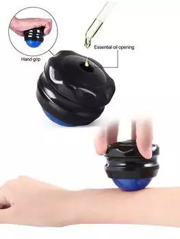 Ручной массажный роликовый шариковый массажер с резиновым покрытием для тела, для расслабления ног, бедер, спины, снятия стресса, для расслабления мышц, роликовый массажер синий