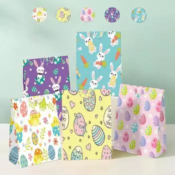 Ручной мешочек для яиц в виде пасхального кролика, подарочный мешочек для конфет на праздничную вечеринку, самоклеящийся мешочек с наклейкой One Size синий