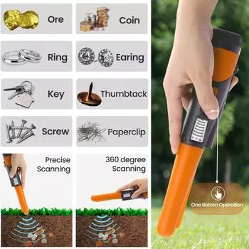 Ручной металлоискатель, водонепроницаемый, высокочувствительный, золотоискатель, указатель, искатель сокровищ с ЖК-экраном синий