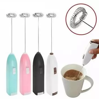Ручной мини-электрический взбиватель яиц из нержавеющей стали, бытовой блендер для кофе, чая с молоком, кухонный инструмент для перемешивания сливок без батареи фиолетовый
