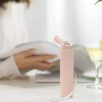 Ручной мини-вентилятор с 2 настройками скорости, дизайн со шнурком, портативный перезаряжаемый карманный вентилятор, персональный кондиционер розовый