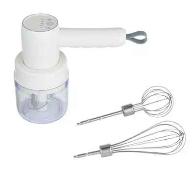 Ручной миксер для овощей, венчик, измельчитель продуктов, 2-х стороннее питание, USB-зарядка, регулировка скорости, 2 типа насадок в комплекте GD-HM1