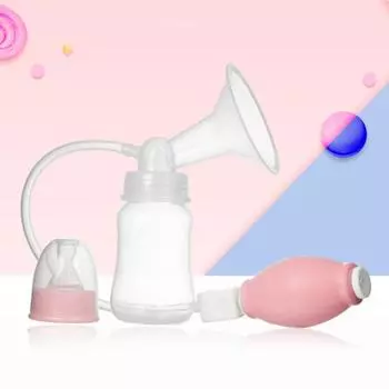 Ручной молокоотсос 120 мл, всасывающая бутылочка для молока для беременных, инструмент для кормления ребенка синий