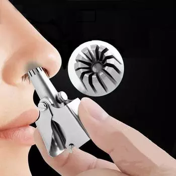 Ручной моющийся триммер для волос в носу из нержавеющей стали.