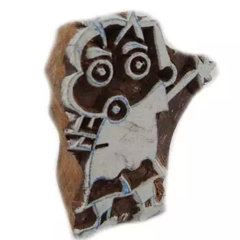 Ручной Мультфильм Шаблон Ручной Работы Деревянные Блоки Текстиль Печати Ткань 1 x 2.4 x 2 H Inches