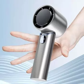 Ручной небольшой вентилятор, 100 скоростей ветра, регулируемый мини-портативный ручной вентилятор, работающий от аккумулятора, перезаряжаемый 5000 мАч, электрический вентилятор синий