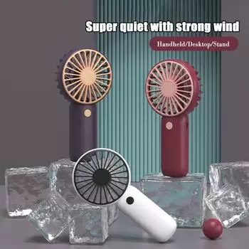 Ручной небольшой вентилятор Мощный воздушный поток Низкий уровень шума Низкое энергопотребление Компактный размер Портативный карманный охлаждающий вентилятор с батарейным питанием фиолетовый