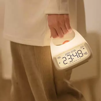 Ручной ночник с будильником, удобный многофункциональный, с регулировкой яркости, зарядка типа C, детская комната