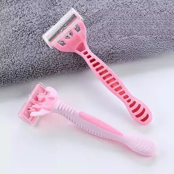 Ручной нож для бритья, волосы в подмышках, лобковые волосы, волосы на ногах, машина для удаления волос на всем теле для женщин, нож для бритья, 6-слойное острое лезвие розовый