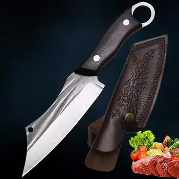 Ручной нож для мяса из нержавеющей стали, выкованный вручную, обвалочный нож, бытовой нож для мяса, острый нож, нож для фруктов белый