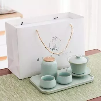 Ручной обжиг Кунг-фу Дорожный чайный набор Чайник Чашка для чая Офисный Домашний Портативный Керамический чайный поднос Легкая роскошь Высококлассный Полный набор