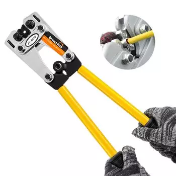 Ручной обжимной инструмент Bonvoisin, клещи для обжима голых обжимных клемм и гильз, совместимые с 6/10/16/25/35/50 мм (Совместимо 6-50кв.м)