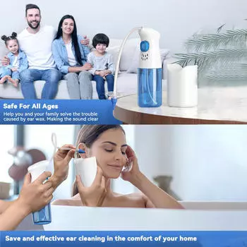 Ручной очиститель ушей Эффективная система удаления ушной серы Промывка ирригацией