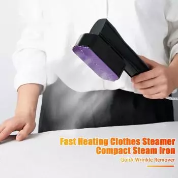 Ручной отпариватель для одежды с резервуаром для воды, ЖК-дисплей, 1200 Вт, быстрый нагрев, дорожный чёрный