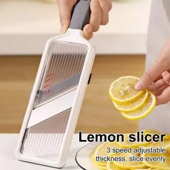 Ручной овощерезка-мандолина с регулируемым лезвием, овощерезка, экономящая время, терка для сыра и фруктов, нарезка овощей белый