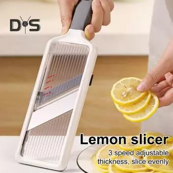 Ручной овощерезка-мандолина с регулируемым лезвием, овощерезка, экономящая время, терка для сыра и фруктов, нарезка овощей белый