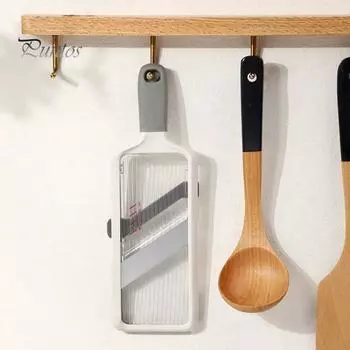 Ручной овощерезка-мандолина с регулируемым лезвием, овощерезка, экономящая время, терка для сыра и фруктов, нарезка овощей белый