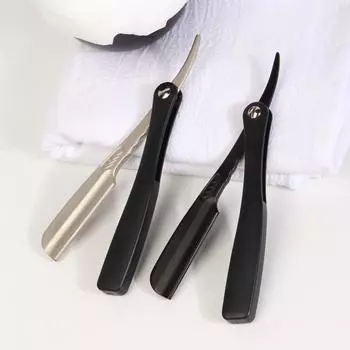 Ручной парикмахерский дизайн в старинном стиле, бритва, нож для красоты и бровей, японский сетчатый держатель лезвий, защищающий от царапин box-packed чёрный