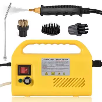 Ручной пароочиститель мощностью 2500 Вт, безрезервуарная конструкция, высокотемпературная ручная очистка паром с самоконтролем EU Plug жёлтый