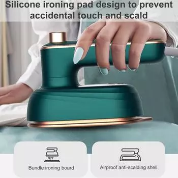 Ручной паровой утюг со складной ручкой Компактный размер для сухого и влажного использования Портативная отпариватель для одежды Гладильная машина для дома US Plug зелёный