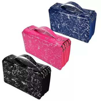 Ручной пенал большой емкости многослойный 300 отверстий портативный органайзер для канцелярских принадлежностей коробка Blue