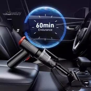 Ручной перезаряжаемый пылесос 6000pa, сильное всасывание, низкий уровень шума, беспроводной портативный многофункциональный автомобильный пылесос для удаления пыли чёрный