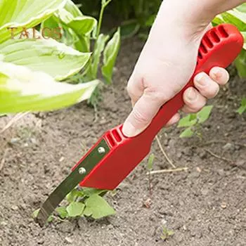 Ручной петлевой прополочник из нержавеющей стали с Т-образной ручкой, ручной инструмент для удаления сорняков, предназначенный для работы на газоне и дворе A жёлтый