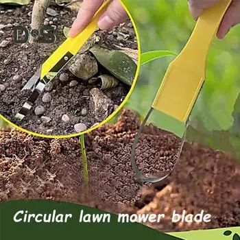 Ручной петлевой прополочник из нержавеющей стали с Т-образной ручкой, ручной инструмент для удаления сорняков, предназначенный для работы на газоне и дворе A жёлтый