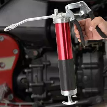 Ручной пистолет для смазки 6000-7000 PSI 400CC Ручной шприц для смазки с гибким шлангом для автомобиля, грузовика, погрузчика, экскаватора, бульдозера красный